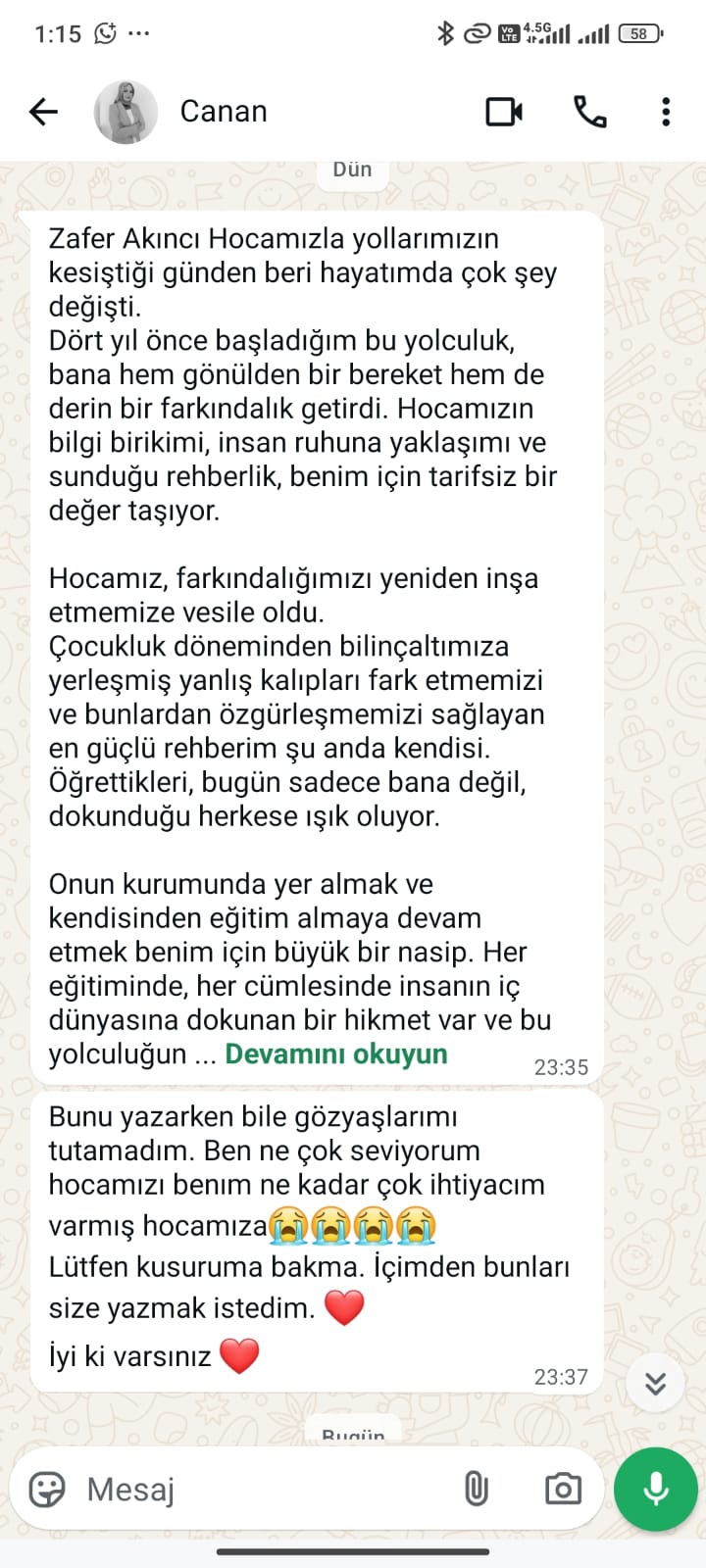 WhatsApp Görüşmesi 7